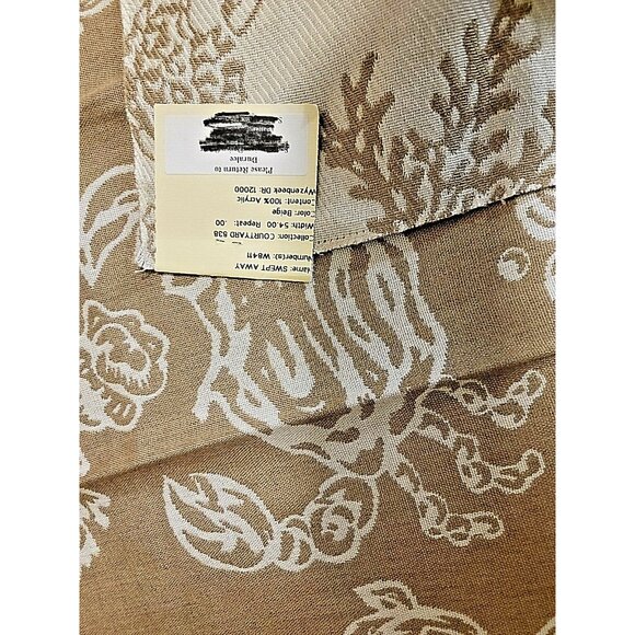 Sea Star Crab Coral Designer Upholstery Fabric Reversible Brown Brige - Picture 5 of 9